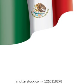 Mexican flag, vector illustration on a white background