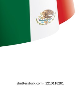 Mexican flag, vector illustration on a white background