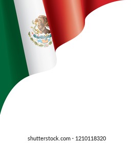 Mexican flag, vector illustration on a white background