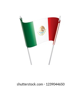Mexican flag, vector illustration on a white background