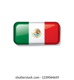 Mexican flag, vector illustration on a white background
