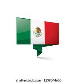 Mexican flag, vector illustration on a white background