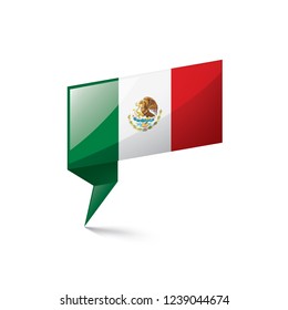 Mexican flag, vector illustration on a white background