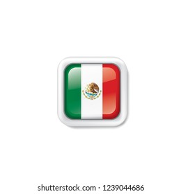Mexican flag, vector illustration on a white background