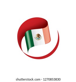 Mexican flag, vector illustration on a white background