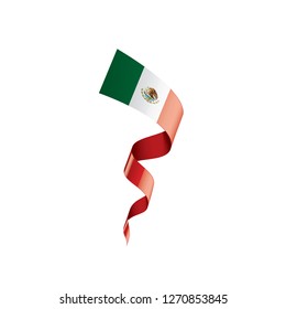 Mexican flag, vector illustration on a white background