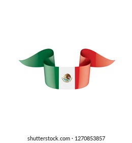 Mexican flag, vector illustration on a white background