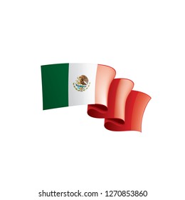 Mexican flag, vector illustration on a white background