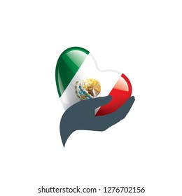 Mexican flag, vector illustration on a white background