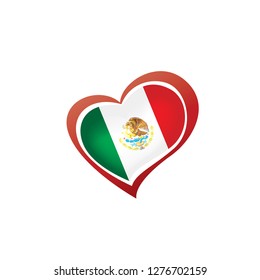 Mexican flag, vector illustration on a white background