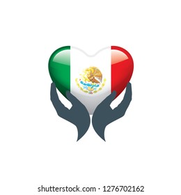 Mexican flag, vector illustration on a white background