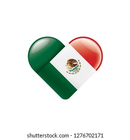 Mexican flag, vector illustration on a white background