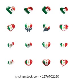 Mexican flag, vector illustration on a white background