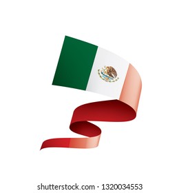 Mexican flag, vector illustration on a white background