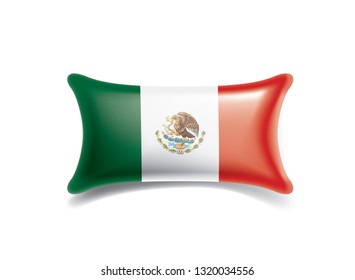 Mexican flag, vector illustration on a white background