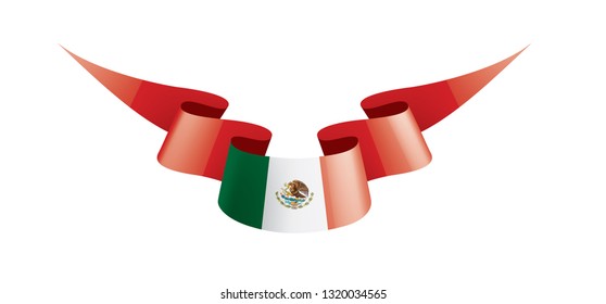 Mexican flag, vector illustration on a white background