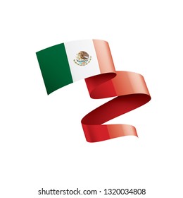 Mexican flag, vector illustration on a white background