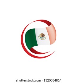 Mexican flag, vector illustration on a white background