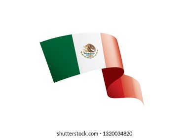 Mexican flag, vector illustration on a white background
