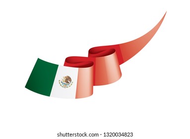 Mexican flag, vector illustration on a white background