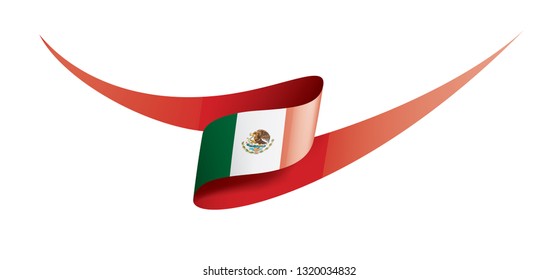 Mexican flag, vector illustration on a white background