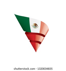 Mexican flag, vector illustration on a white background