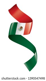 Mexican flag, vector illustration on a white background
