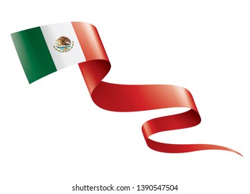 Mexican flag, vector illustration on a white background