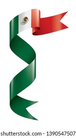 Mexican flag, vector illustration on a white background