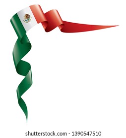 Mexican flag, vector illustration on a white background