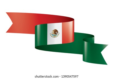 Mexican flag, vector illustration on a white background