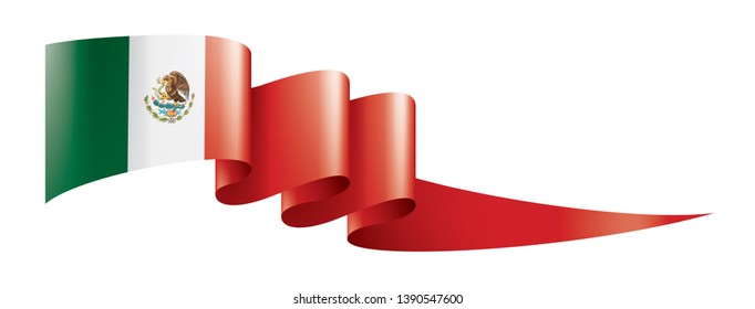Mexican flag, vector illustration on a white background
