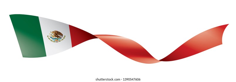 Mexican flag, vector illustration on a white background