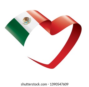 Mexican flag, vector illustration on a white background