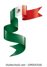 Mexican flag, vector illustration on a white background