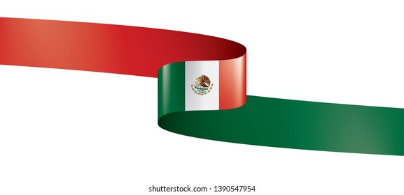 Mexican flag, vector illustration on a white background