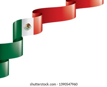 Mexican flag, vector illustration on a white background
