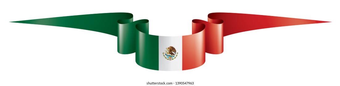Mexican flag, vector illustration on a white background