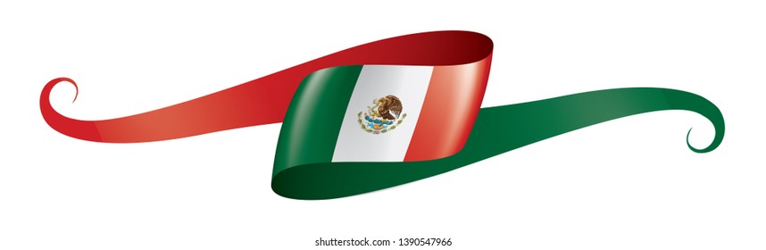Mexican flag, vector illustration on a white background