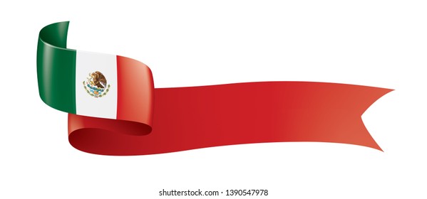 Mexican flag, vector illustration on a white background
