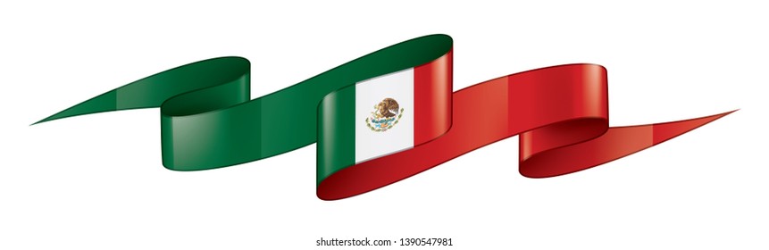 Mexican flag, vector illustration on a white background