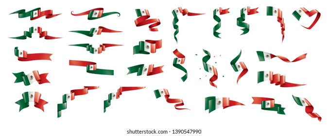 Mexican flag, vector illustration on a white background