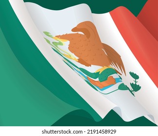 Mexican Flag Waving Background Poster