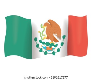 Mexican Flag Waving Patriotic Icon