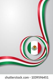 Mexican flag wavy abstract background. Vector illustration.
