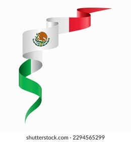 Mexican flag wavy abstract background. Vector illustration.
