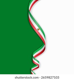 Layout de plano de fundo ondulado abstrato da bandeira mexicana. Ilustração vetorial.