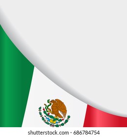 Mexican flag wavy abstract background. Vector illustration.