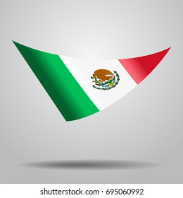 Mexican flag wavy abstract background. Vector illustration.