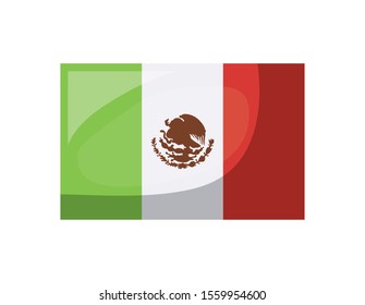 mexican flag in white background vector illustration design